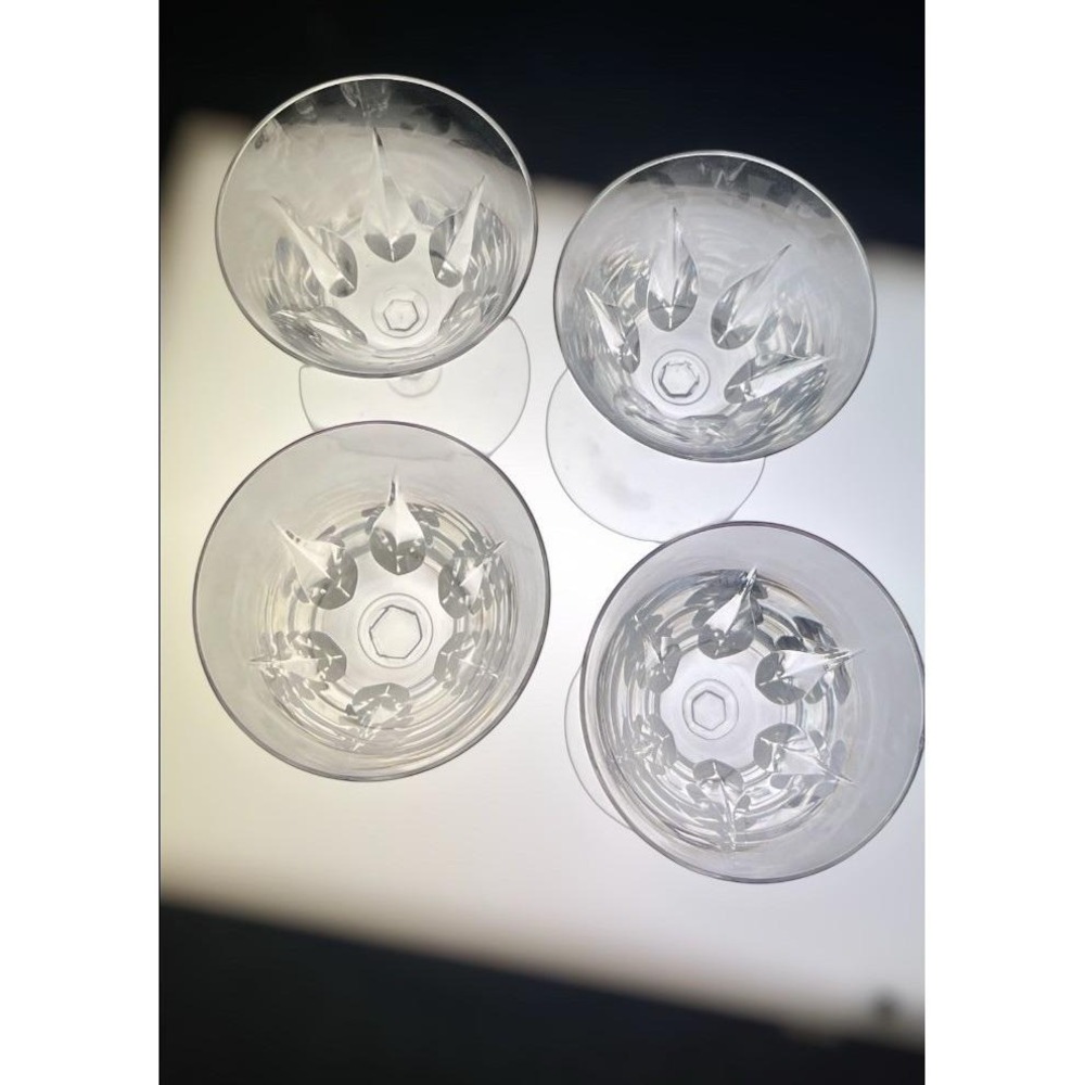 St Louis Cerdagne Claret Crystal stemware 5 1/2" Signed France Set of 4 MCM - Picture 4 of 15